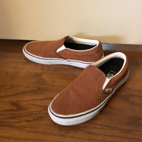 burnt orange slip on vans